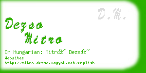 dezso mitro business card
